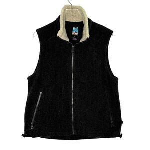 Kuhl Alf Wear Fleece Vest M Womens Black Tan Camping Outdoor Hiking Gorpcore